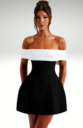 Valencia Sophisticated Back Bow Mini Dress