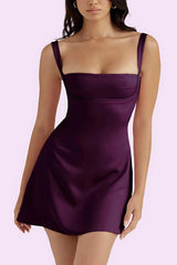 Aurora Grape Statement Skater Short Dress