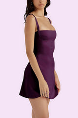 Aurora Grape Statement Skater Short Dress