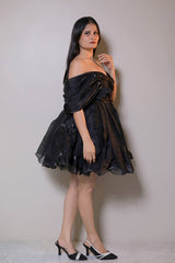 Off Neck Tube Top Backless Fit & Flare Mini Dress