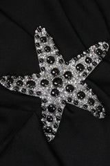 Spaghetti Strap See Through High Slit Star Long Dress