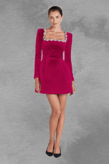 Berry Bliss Full Sleeves Mini Dress