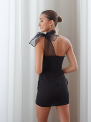 Black Belle Organza Accent Party Dress