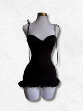 Black Ruffle Mini Party Dress