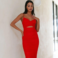 Gaelle Luxe Cutout Curve Bodycon Mesh Dress