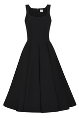 Chic Enchantress Black Midi Dress