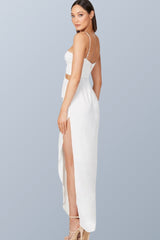 Halterneck Hallow Out Cutout Backless Split Dress