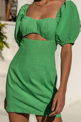 Staple Hollow Neck Short Dress