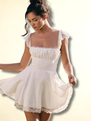 Frost Glow Square Neck Mini Dress