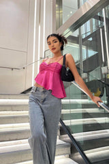 Maria Pleated Asymmetric Top