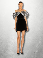 Gleam Edge Off Shoulder Mini Dress