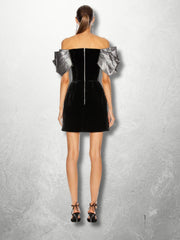Gleam Edge Off Shoulder Mini Dress