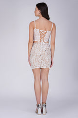 Spaghetti Strap Corset Mesh Pleated Summer Co-ord Set