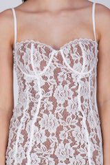 Spaghetti Strap Boning Corset Lace Short Dress