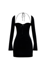 Sienna Halter Chic Black Short Dress