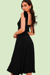 Rooz Sweetheart Neck Split Midi Dress