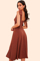Lace up Sweetheart Neck Split Dress