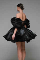 Off Neck Tube Top Backless Fit & Flare Mini Dress