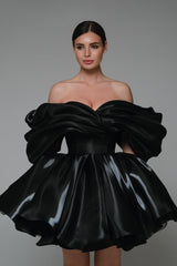 Off Neck Tube Top Backless Fit & Flare Mini Dress