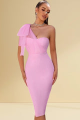 Lavi Luxe Tube Ribbon Strap Bodycon Midi Dress