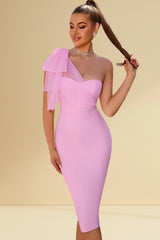 Lavi Luxe Tube Ribbon Strap Bodycon Midi Dress