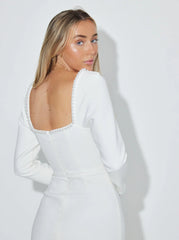Luxe Ivory Midi White Dress