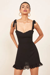 Dorris Sweetheart Neck Ruffled Bodycon Mini Dress