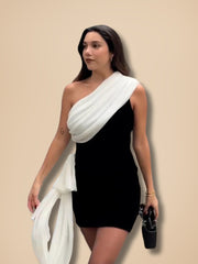Midnight Flow One Shoulder Dress