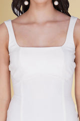 Heather White Ruffle Bodycon Dress