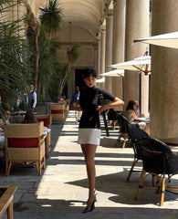 Monochrome Muse Mini Party Dress