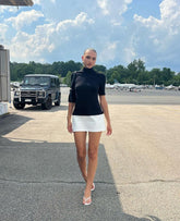 Monochrome Muse Mini Party Dress