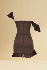 Galliana Sweetheart Neck Ruffled Corset Mini Dress