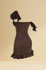 Galliana Sweetheart Neck Ruffled Corset Mini Dress