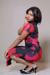 Aera Bubble Blush Midi Dress