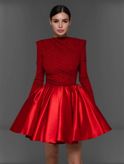 Red Illusion Party Dress