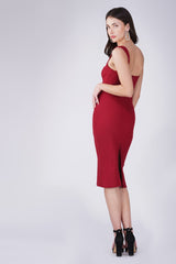 Merwin Corset Bodycon Split Sleeveless Midi Dress