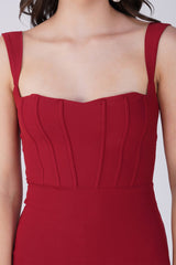 Merwin Corset Bodycon Split Sleeveless Midi Dress