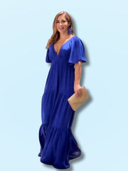 Royal Flow Blue Maxi Dress