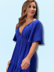 Royal Flow Blue Maxi Dress