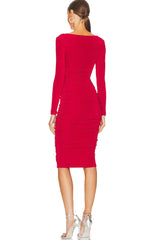 Lorenzo Hollow Out Full Sleeves Bodycon Midi Dress