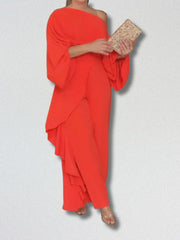 Scarlet Flow One Shoulder Jumpsuit