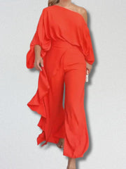 Scarlet Flow One Shoulder Jumpsuit