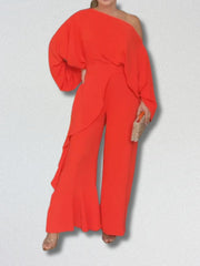 Scarlet Flow One Shoulder Jumpsuit