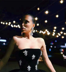 Starlit Affair Black Midi Stone Dress