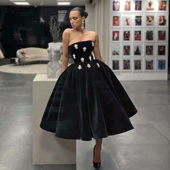 Starlit Affair Black Midi Stone Dress