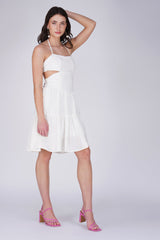 Fit & Flare Cutout Halterneck Short Dress