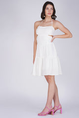 Fit & Flare Cutout Halterneck Short Dress