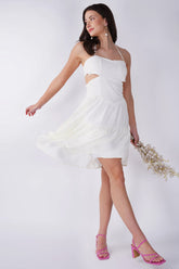 Fit & Flare Cutout Halterneck Short Dress