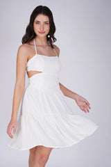 Fit & Flare Cutout Halterneck Short Dress