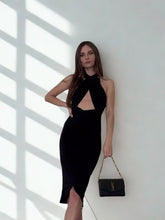 Viola Luxe Cross Shoulder Midi Dress